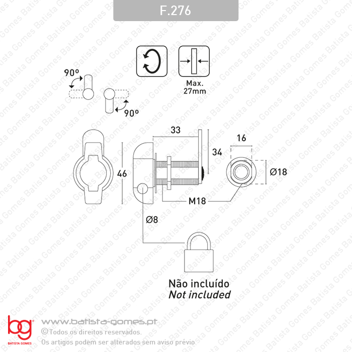 Fechadura de patilha para cadeado